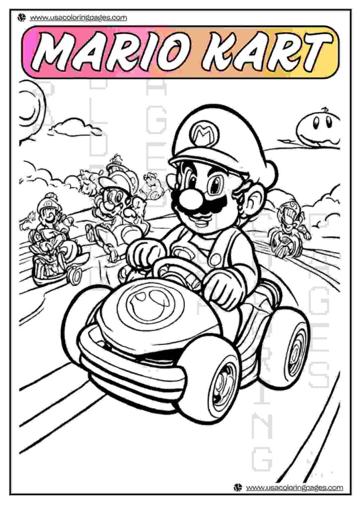 Mario Kart Coloring page All Racing | January 14, 2025 Mario Kart Coloring page All Racing | 33 Mario Kart Coloring Pages (Free PDF Download)