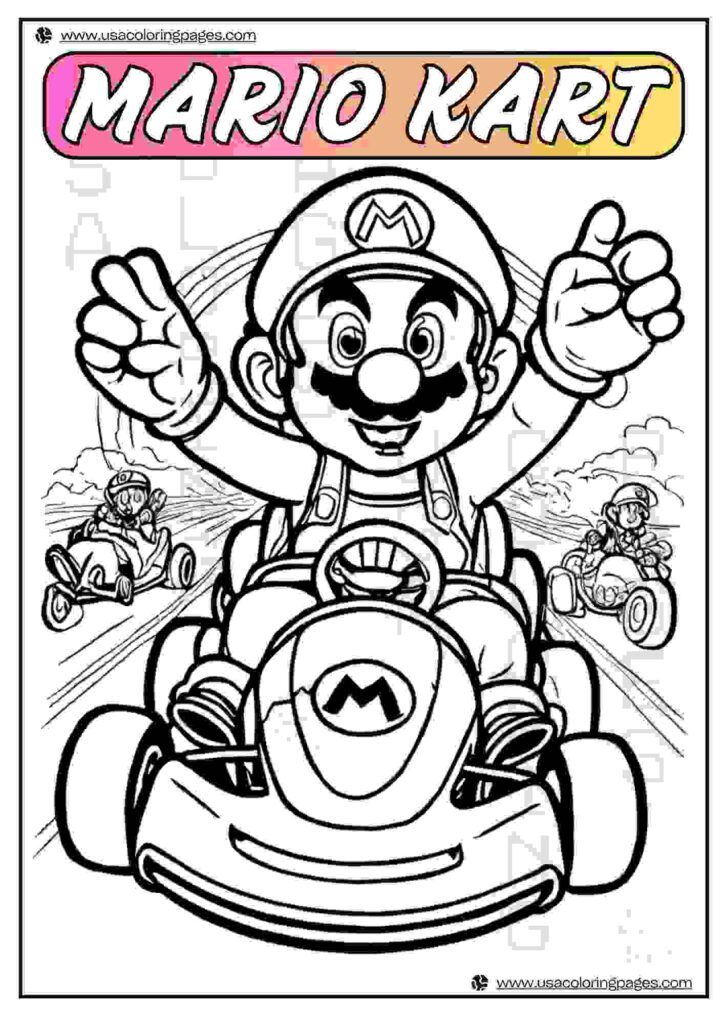 Mario Kart Coloring page Finishing The Race | January 14, 2025 Mario Kart Coloring page Finishing The Race | 33 Mario Kart Coloring Pages (Free PDF Download)