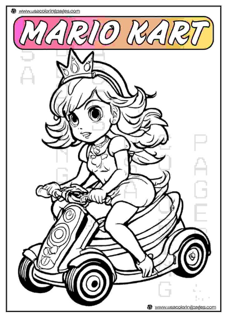 Mario Kart Coloring page Princes Racing | January 14, 2025 Mario Kart Coloring page Princes Racing | 33 Mario Kart Coloring Pages (Free PDF Download)