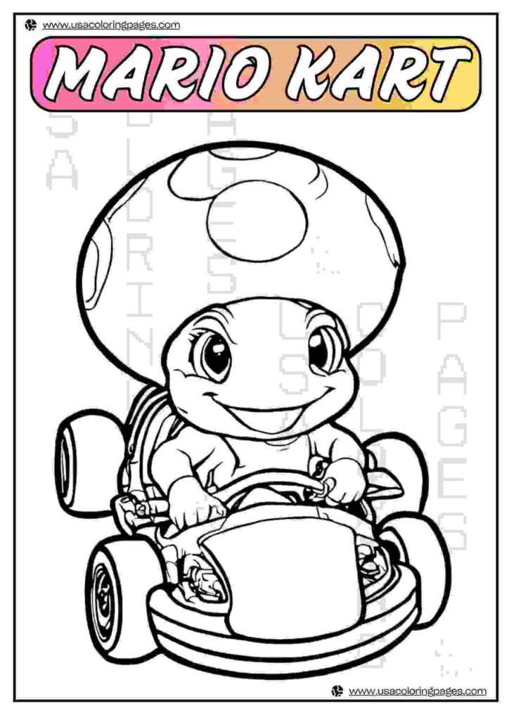 Mario Kart Coloring page Toad Enjoying | January 14, 2025 Mario Kart Coloring page Toad Enjoying | 33 Mario Kart Coloring Pages (Free PDF Download)