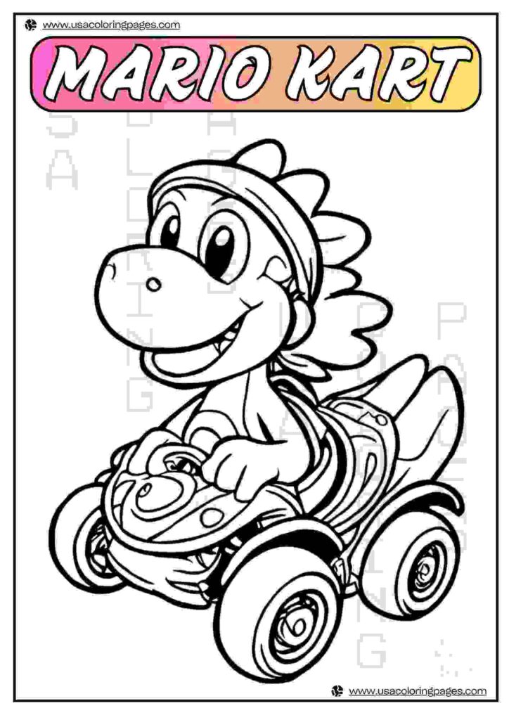 Mario Kart Coloring page Yoshi Racing | January 14, 2025 Mario Kart Coloring page Yoshi Racing | 33 Mario Kart Coloring Pages (Free PDF Download)