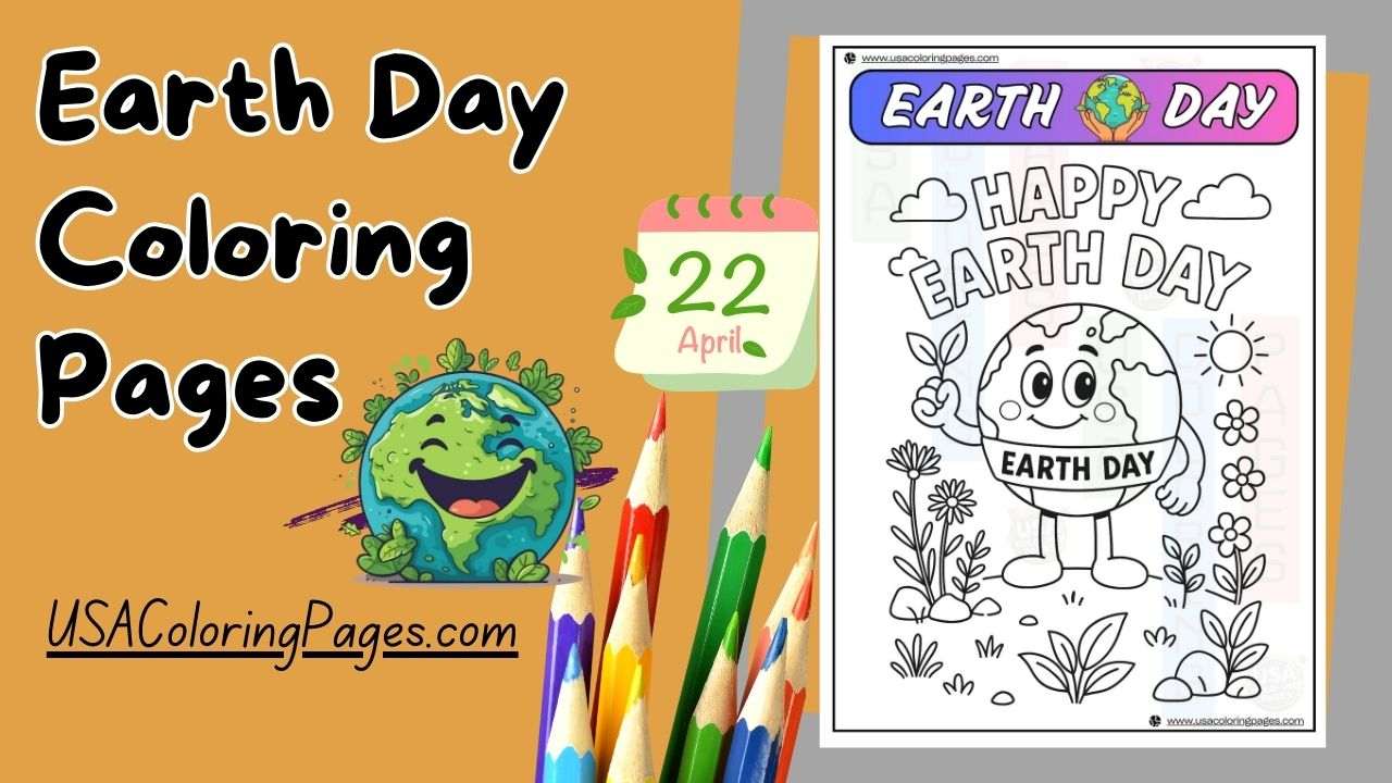 30+🌎 Earth Day Coloring Pages – Earth Day Lineart Printable PDF