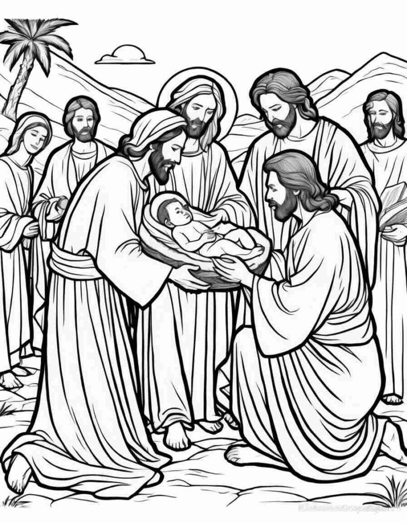 Birth of Jesus | April 8, 2025 Birth of Jesus | 70+🕊️Jesus Coloring Pages PDF - Jesus Printable PDF