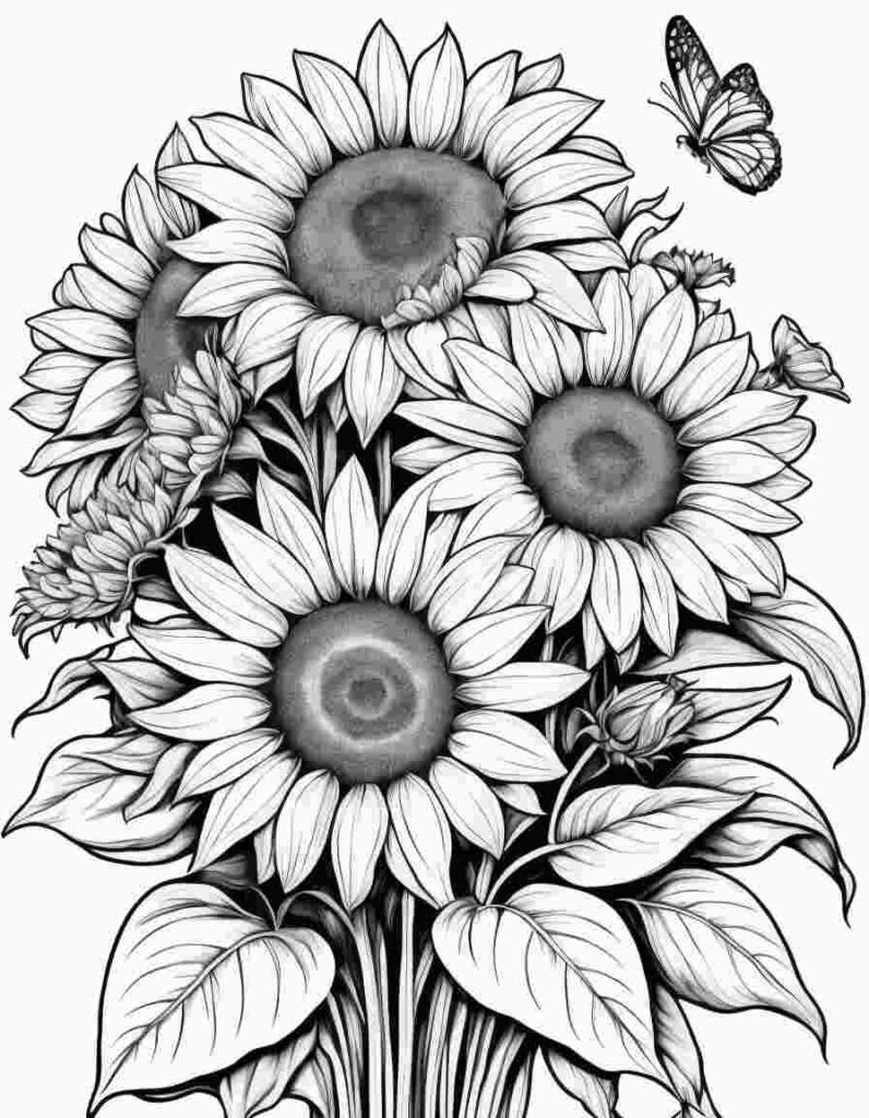Bouquets Flower Gifts Coloring Pages 5 | April 25, 2025 Bouquets Flower Gifts Coloring Pages 5 | 100+🌼Flower Coloring Pages – Spring Lineart Printable PDF