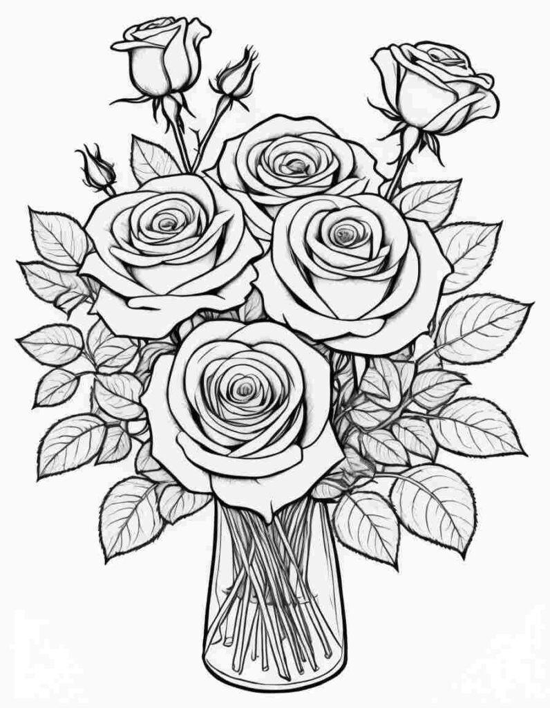 Bouquets Flower Gifts Coloring Pages | April 25, 2025 Bouquets Flower Gifts Coloring Pages | 100+🌼Flower Coloring Pages – Spring Lineart Printable PDF
