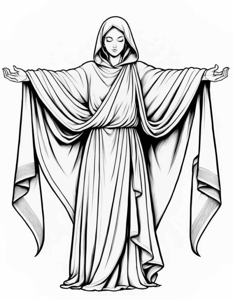 Cross draped with cloth 2 | April 16, 2025 Cross draped with cloth 2 | 40+ 🕊️ Good Friday Coloring Pages - Free Printable PDF