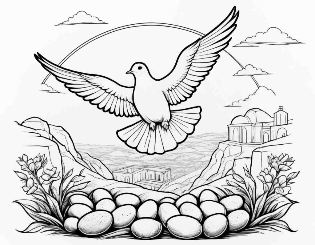 Easter Eggs and Flying Dove Easter Sunday | April 20, 2025 Easter Eggs and Flying Dove Easter Sunday | 40+ 🌅 Easter Sunday Coloring Pages - Free Easter Printable PDF