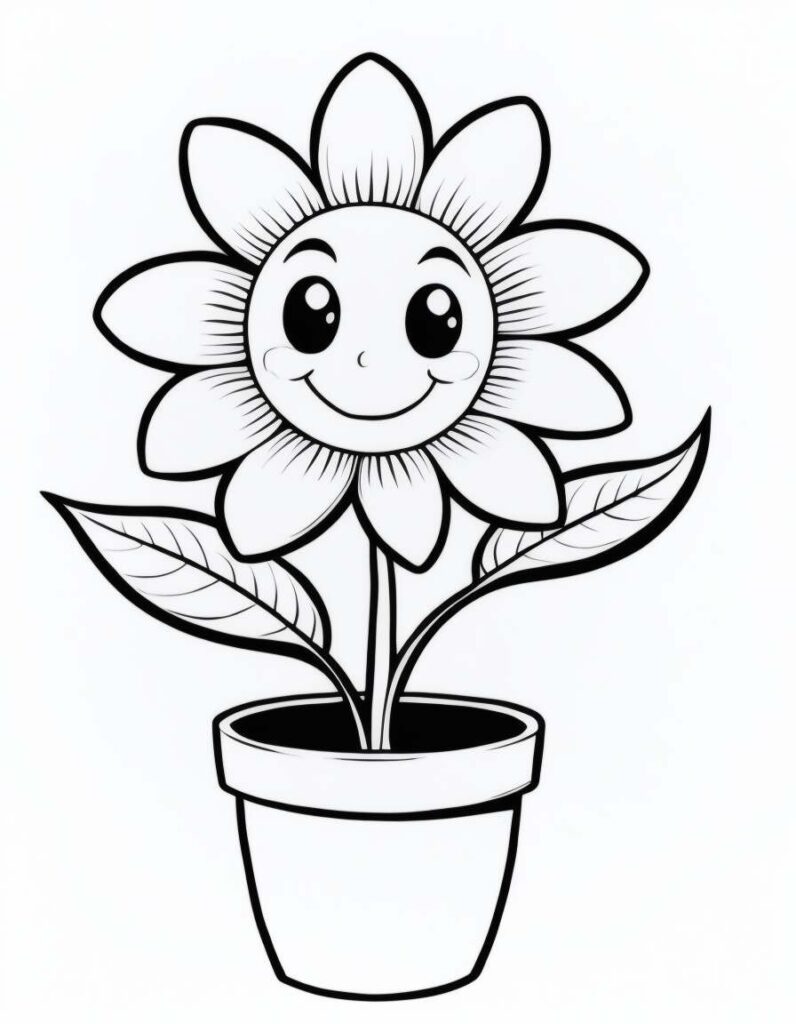 Easy Flower Coloring Page for kids 2 | April 25, 2025 Easy Flower Coloring Page for kids 2 | 100+🌼Flower Coloring Pages – Spring Lineart Printable PDF