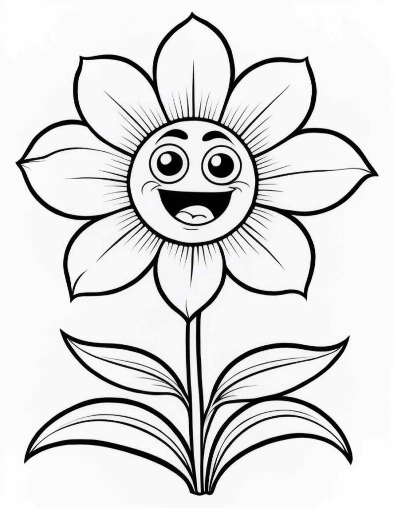 Easy Flower Coloring Page for kids 3 | April 25, 2025 Easy Flower Coloring Page for kids 3 | 100+🌼Flower Coloring Pages – Spring Lineart Printable PDF