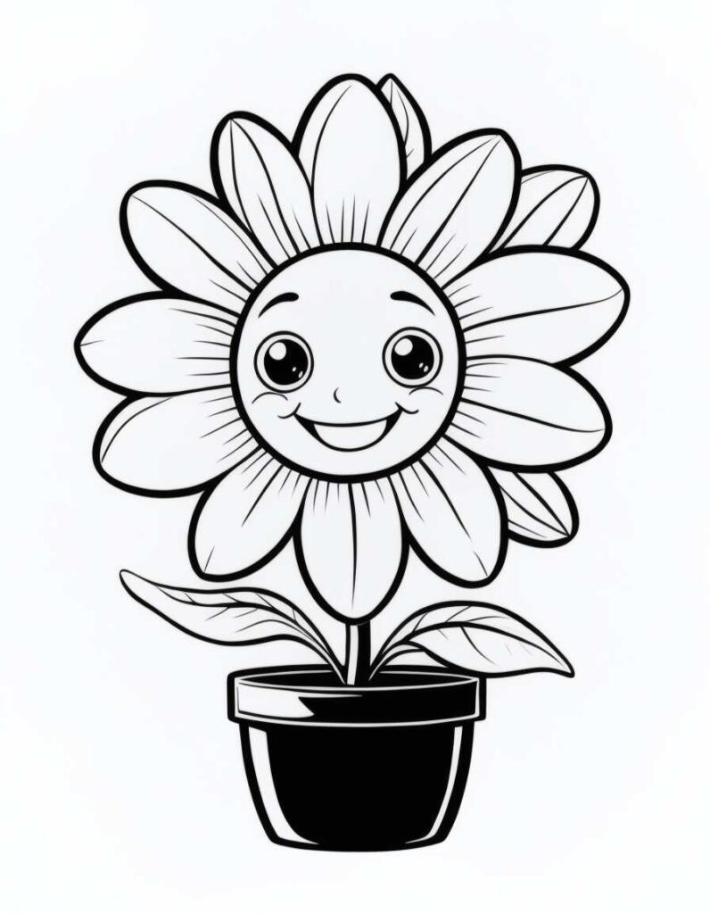 Easy Flower Coloring Page for kids | April 25, 2025 Easy Flower Coloring Page for kids | 100+🌼Flower Coloring Pages – Spring Lineart Printable PDF
