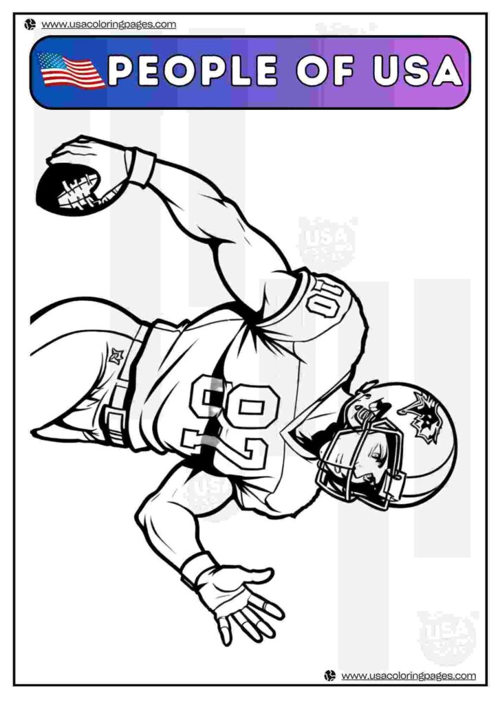 Football People of USA | April 30, 2025 Football People of USA | ๐บ๐ธ USA Coloring Pages โ USA Lineart Printable PDF
