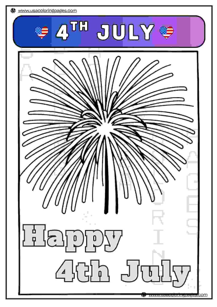 Happy 4th July Celebration | April 30, 2025 Happy 4th July Celebration | ๐บ๐ธ USA Coloring Pages โ USA Lineart Printable PDF