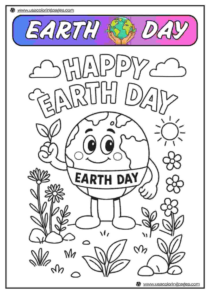 Happy Earth Day from Earth Earth Day Linearts | April 21, 2025 Happy Earth Day from Earth Earth Day Linearts | 30+π Earth Day Coloring Pages β Earth Day Lineart Printable PDF