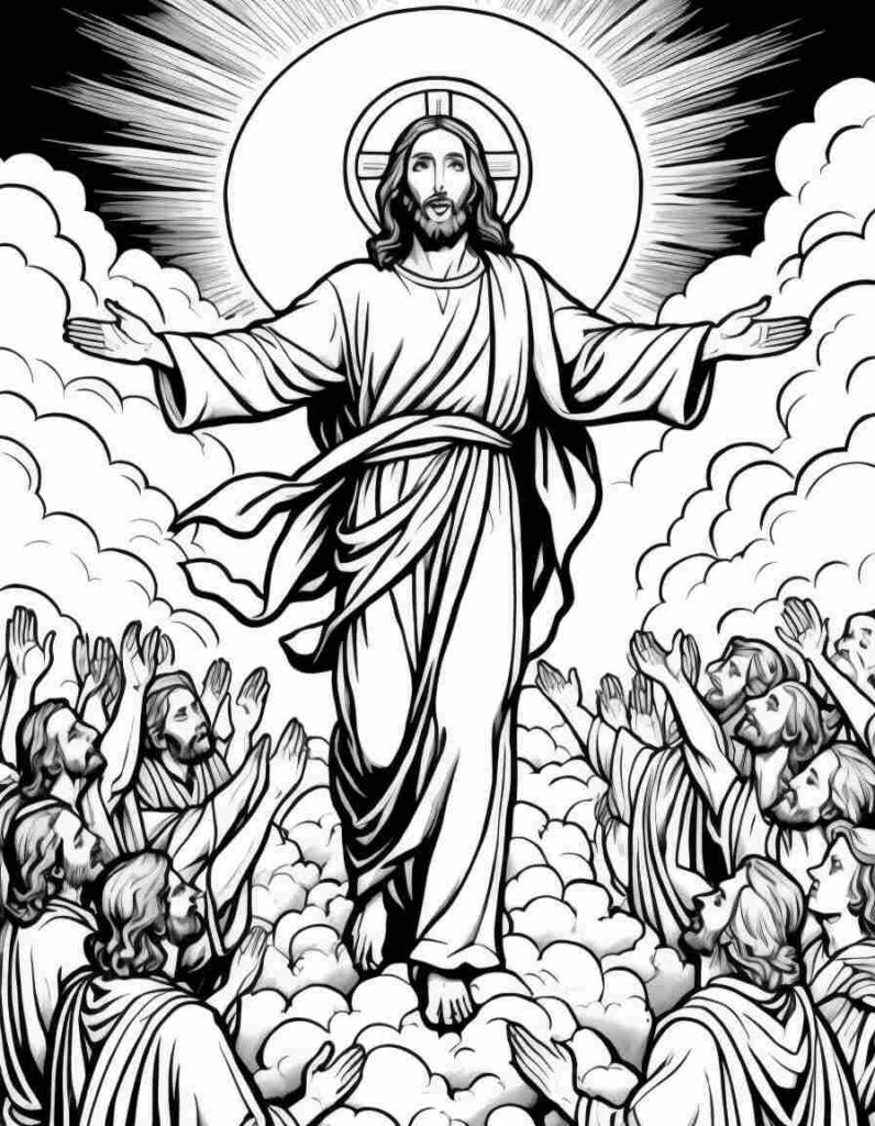 Jesus Ascending to Heaven 1 | April 8, 2025 Jesus Ascending to Heaven 1 | 70+🕊️Jesus Coloring Pages PDF - Jesus Printable PDF