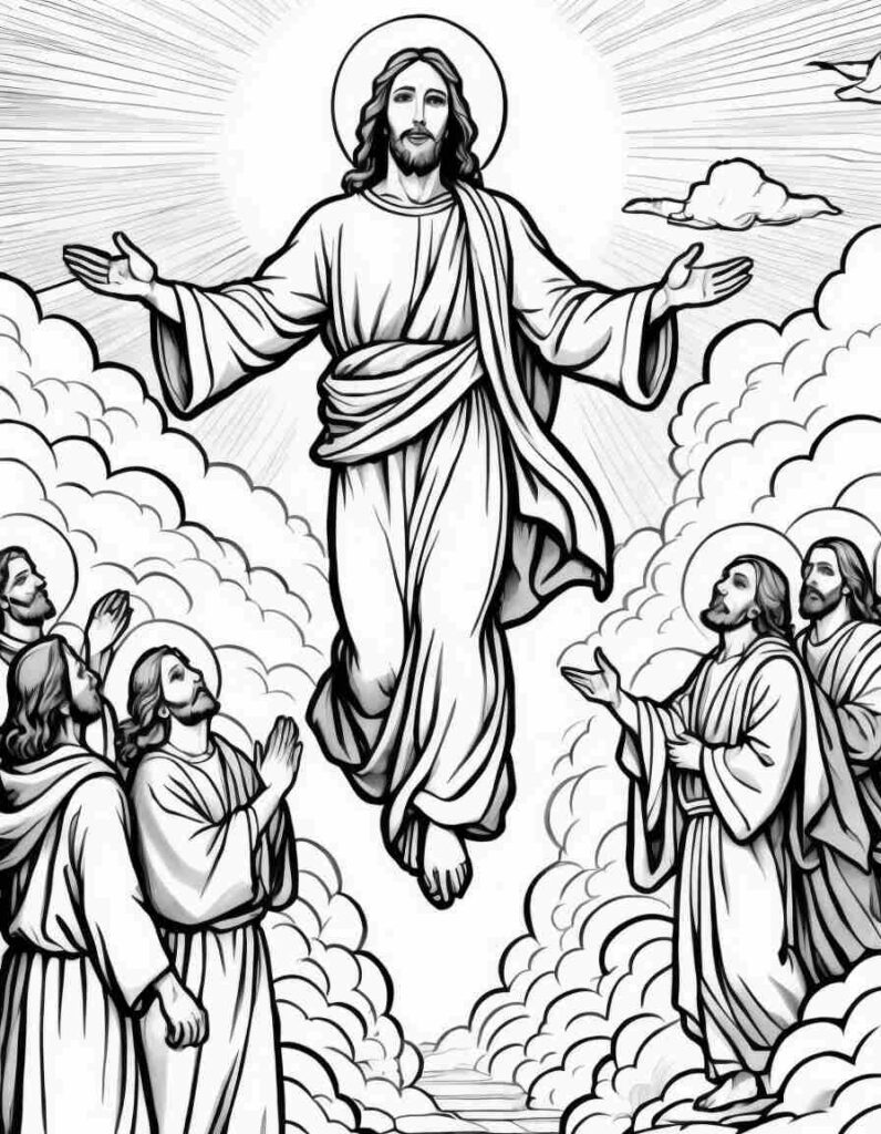 Jesus Ascending to Heaven 3 | April 8, 2025 Jesus Ascending to Heaven 3 | 70+🕊️Jesus Coloring Pages PDF - Jesus Printable PDF