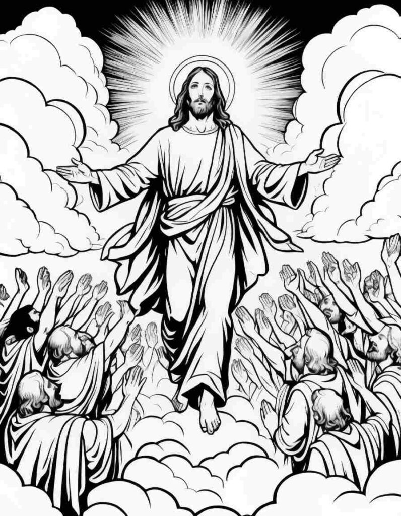 Jesus Ascending to Heaven | April 8, 2025 Jesus Ascending to Heaven | 70+🕊️Jesus Coloring Pages PDF - Jesus Printable PDF