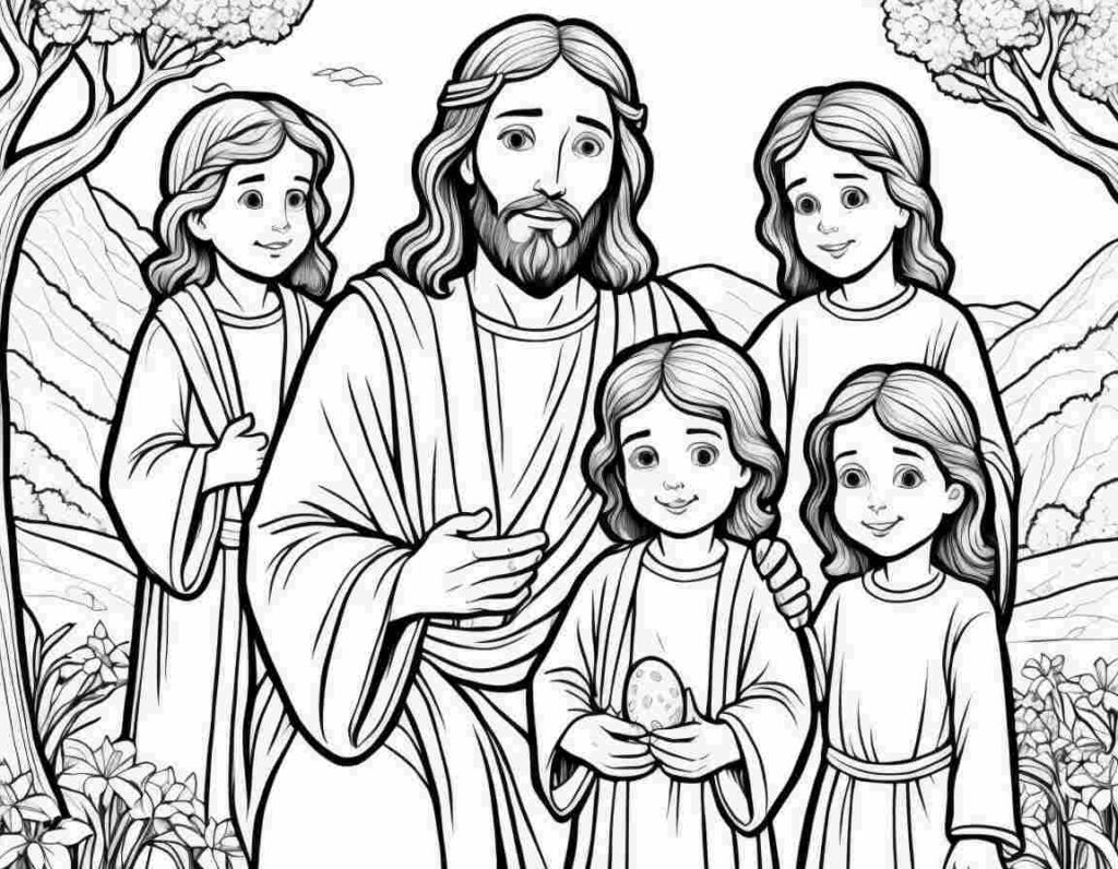 Jesus Photo with Kids Easter Sunday | April 20, 2025 Jesus Photo with Kids Easter Sunday | 40+ 🌅 Easter Sunday Coloring Pages - Free Easter Printable PDF