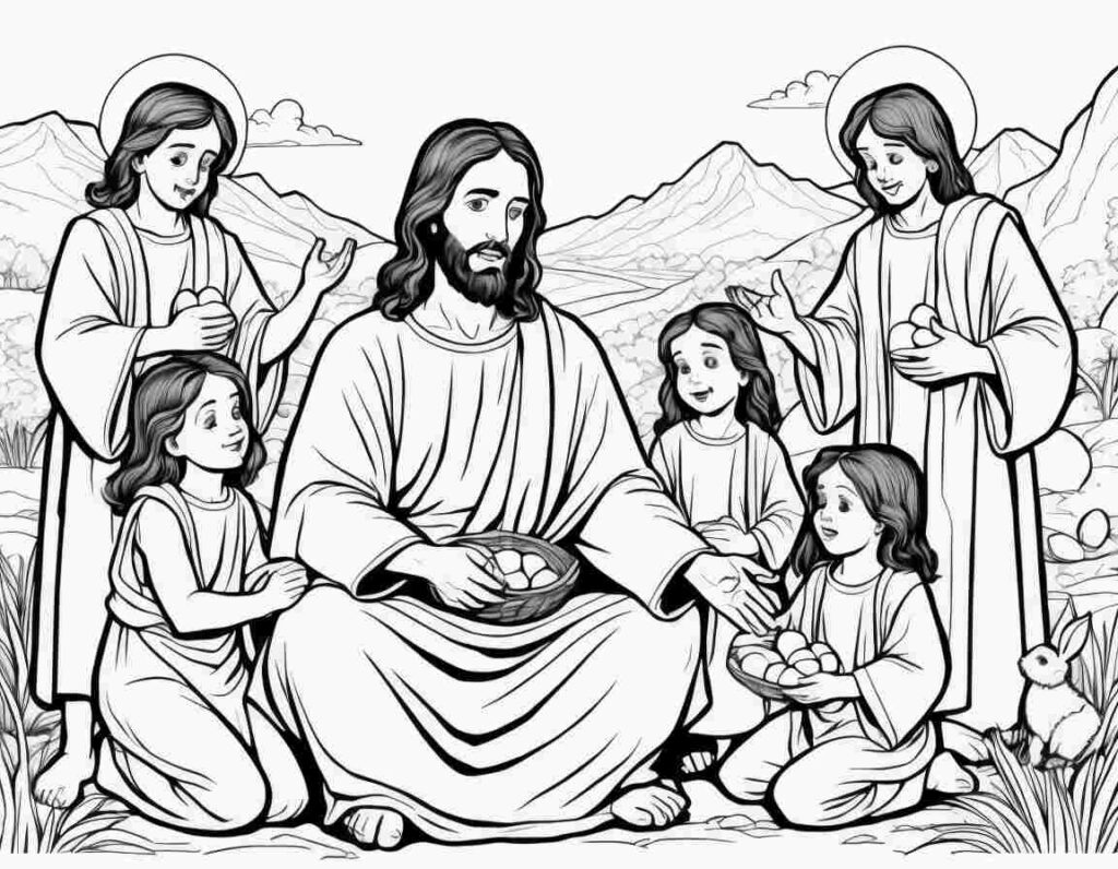 Jesus Teaching Kids Easter Sunday | April 20, 2025 Jesus Teaching Kids Easter Sunday | 40+ 🌅 Easter Sunday Coloring Pages - Free Easter Printable PDF