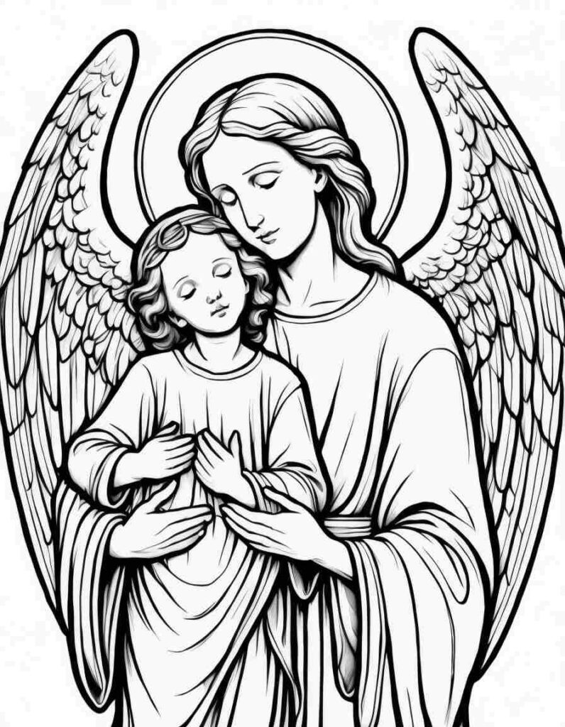 Jesus and Angel | April 8, 2025 Jesus and Angel | 70+🕊️Jesus Coloring Pages PDF - Jesus Printable PDF