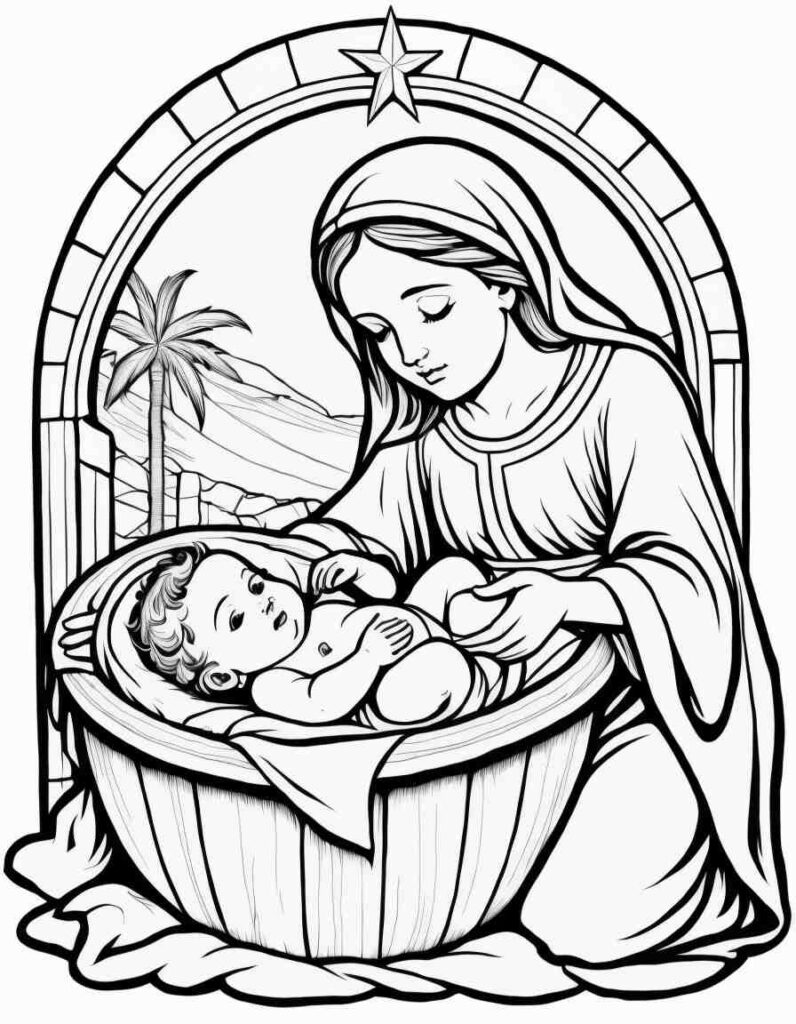 Jesus and Mary 1 | April 8, 2025 Jesus and Mary 1 | 70+🕊️Jesus Coloring Pages PDF - Jesus Printable PDF
