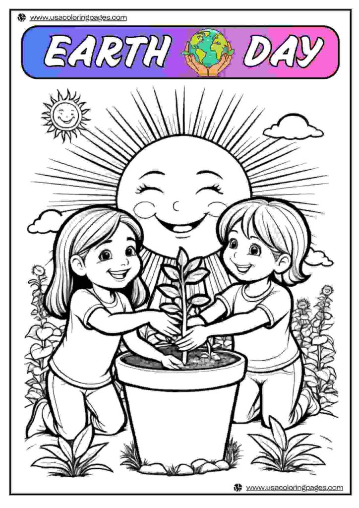 Plantation is Necessory Earth Day Linearts | April 21, 2025 Plantation is Necessory Earth Day Linearts | 30+π Earth Day Coloring Pages β Earth Day Lineart Printable PDF