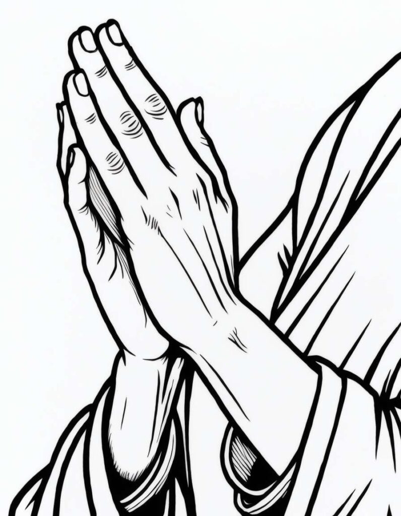 Praying hands | April 16, 2025 Praying hands | 40+ 🕊️ Good Friday Coloring Pages - Free Printable PDF