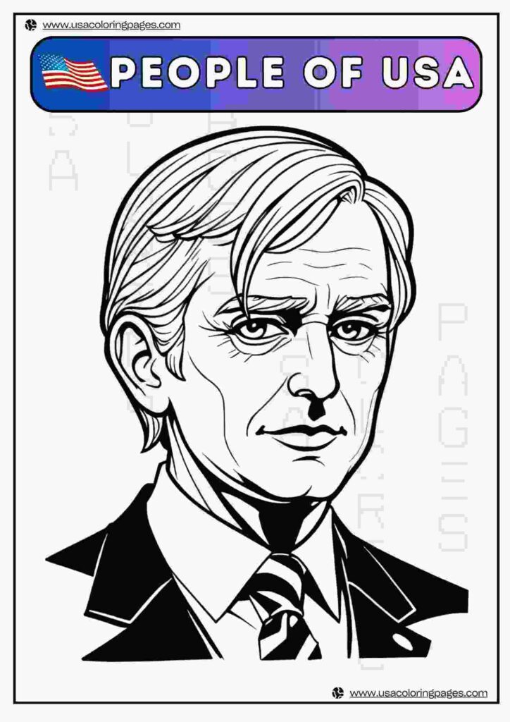 President People of USA | April 30, 2025 President People of USA | ๐บ๐ธ USA Coloring Pages โ USA Lineart Printable PDF