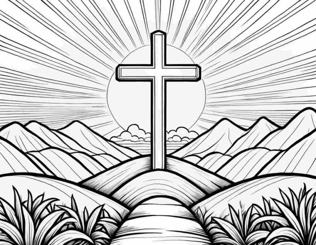 Rising Sun Cross Easter Sunday | April 20, 2025 Rising Sun Cross Easter Sunday | 40+ 🌅 Easter Sunday Coloring Pages - Free Easter Printable PDF
