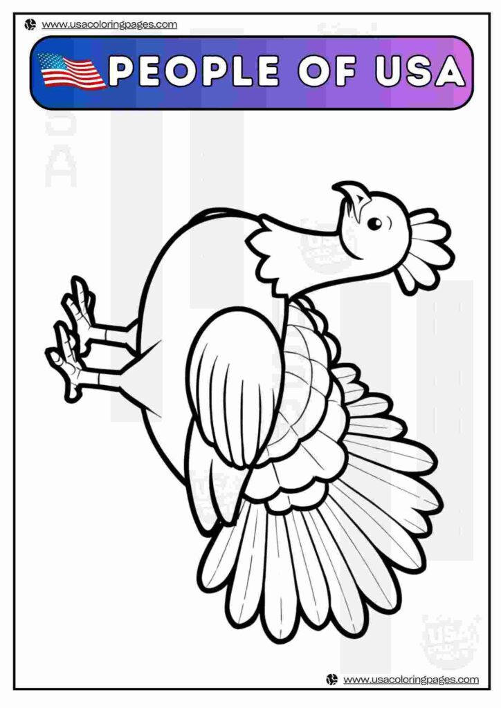 Thanks Giving Turkey | April 30, 2025 Thanks Giving Turkey | ๐บ๐ธ USA Coloring Pages โ USA Lineart Printable PDF